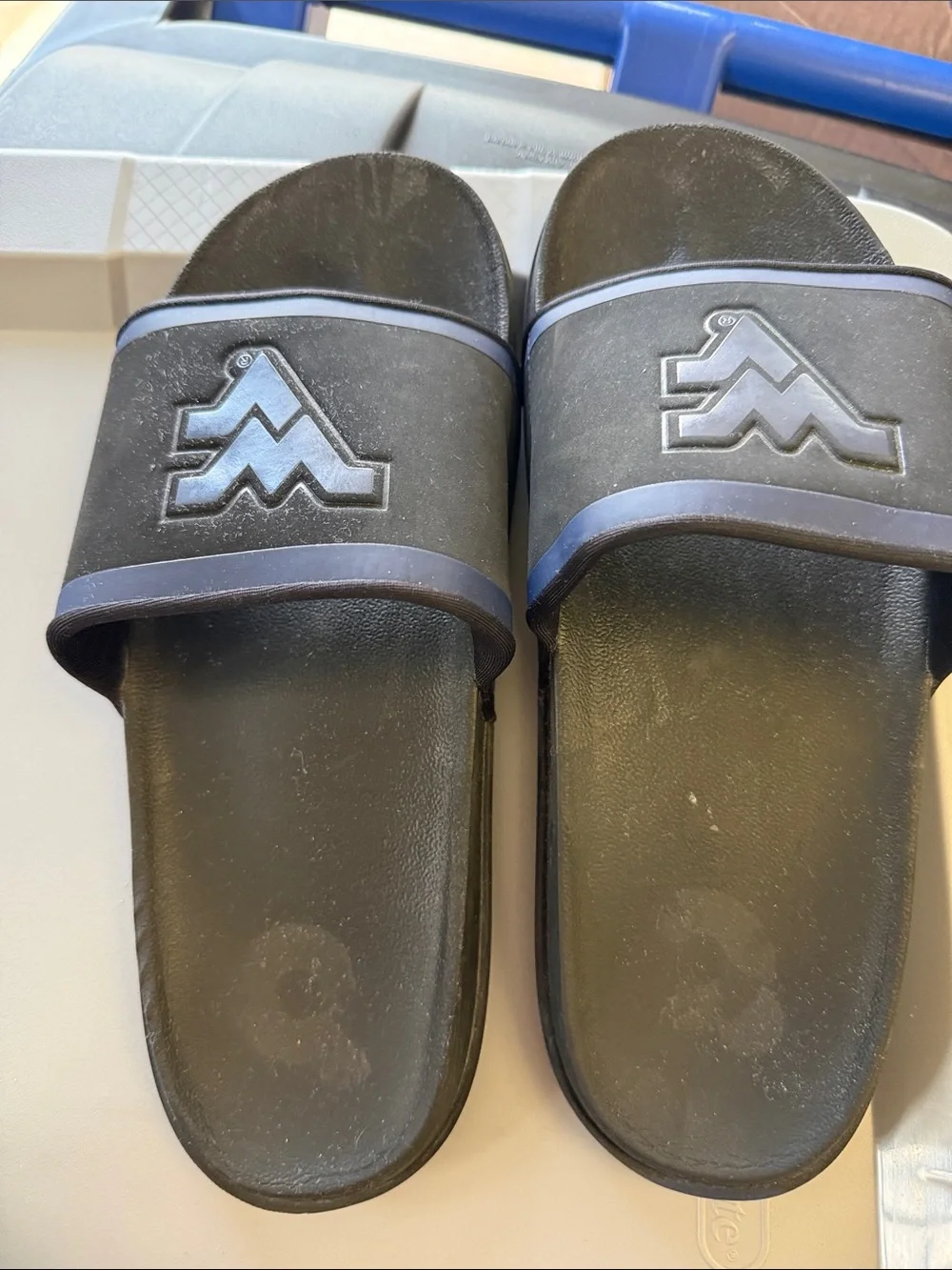 Men's Nike WV Black Slide Sandals with Navy Accent - Casual Pool Slides